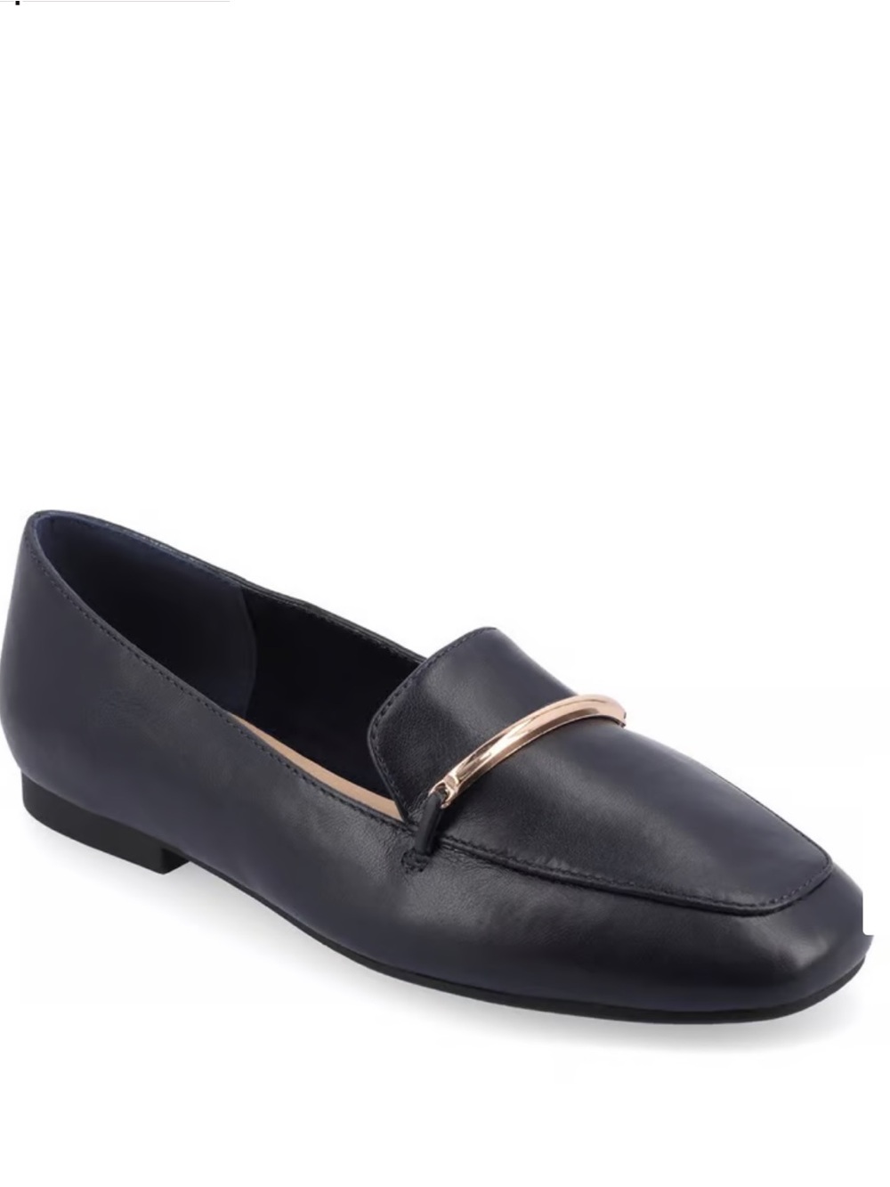Journee Collection WRENN Navy Slip-On Loafer with Gold Accent